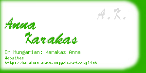 anna karakas business card